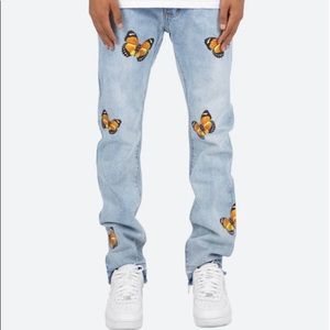 D223 MNML BRAND BUTTERFLY BLUE DENIM, SIZE 29 MENS
